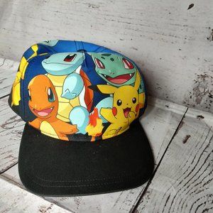 Pokemon The Original Starters Blue Gradient Snapback Hat Cap Pikachu 2016 Youth